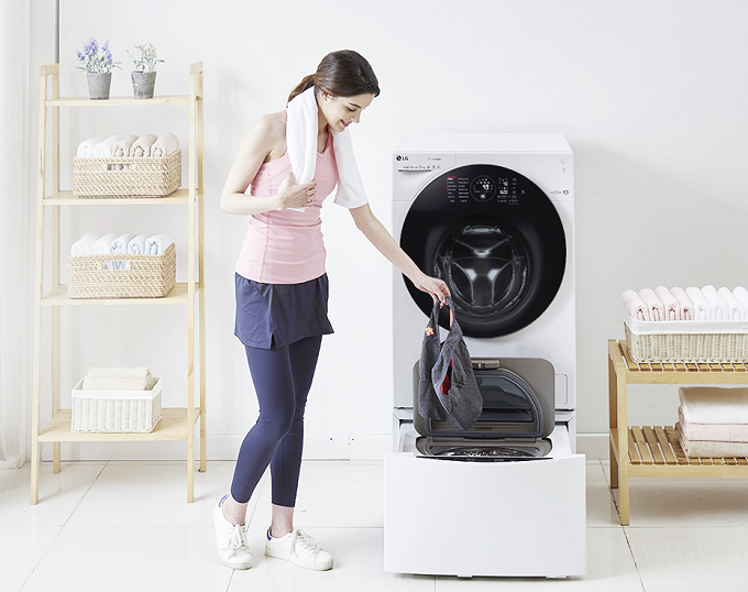 LG TwinWash T14G1GWHS  , un seul lave-linge pour deux tambours