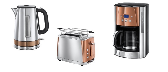 Russell Hobbs ose le cuivre sur sa gamme petit-déjeuner Luna