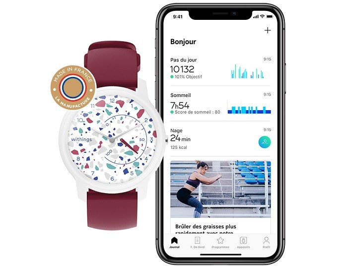 Withings Move,  montre connectée et personnalisable Made in France