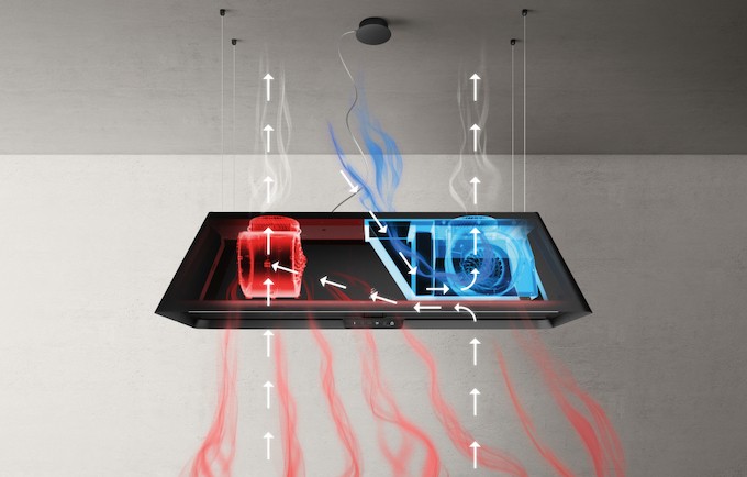 Avec Ikona Maxxi Pure, Elica imagine la hotte qui purifie l'air de votre cuisine