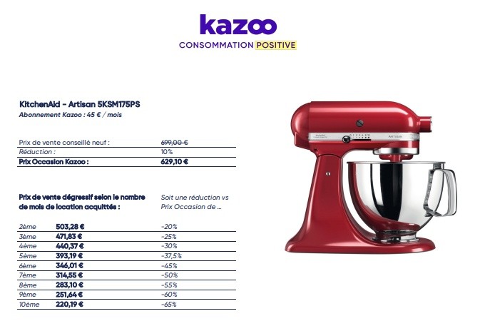 Kazoo propose le petit électroménager en location avec option d'achat