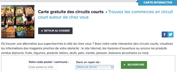 Que Choisir lance une carte gratuite des circuits courts en France