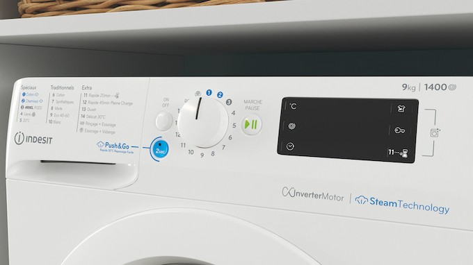 Avec le lave-linge Innex Steam, Indesit ajoute de la vapeur à son Push&Go
